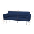 thumbnail image 5 of Zechuan Futon Tufted Back Convertible Sofa 68” Twin Size Bed - Blue, 5 of 9