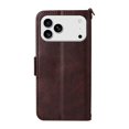 thumbnail image 4 of For iPhone 17 Pro Max Vintage Leather Wallet Case For Women Men Multi-Card Slots Hidden Button Pocket Detachable Shoulder Strap ,Shockproof Phone Case,Brown,For iPhone 17 Pro Max, 4 of 10