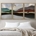 thumbnail image 2 of IDEA4WALL Framed Canvas Print Wall Art Set Multicolor Pastel Mountain Range Waves Nature Wilderness Modern Art Decorative Landscape Rustic for Living Room, Bedroom, Office - 16"x24"x3 Natural, 2 of 5