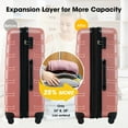 thumbnail image 5 of Luggage Sets 3 Piece, Hardside Expandable Ultra Durable PC Lightweight Carry On, Travel Suitcase Set with TSA Lock Spinner Wheels, Rose Gold, 5 of 9