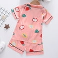 thumbnail image 6 of Zanarzt Toddler Boy Silk Pajamas 2 Piece Kids Satin Pajamas Sets Baby Boy Girl Button Down Silk Sleepwear 2 Piece Short Sleeve Loungewear Clothes Set Pink,12-18 Months, 6 of 8