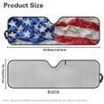 thumbnail image 7 of XYZCANDO US Flags Windshield Sun Shade Compatible with Jeep JK JKU JL JLU 1997-2023 Polyester Fully Covered Foldable Front Sunshade Keep Your Vehicle Cool Shade Heat Shield, 7 of 7