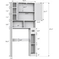 thumbnail image 7 of Frmobepts Over The Toilet Storage Cabinet with Toilet Paper Holder Stand, Above Toilet Organizer with Doors, Behind Toilet Shelf for Restroom, Bathroom, Laundry, White, 7 of 7
