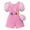 Pink, variant on KyCheLot Toddler Baby Girls Rompers Stretchy Crewneck Short Sleeve Soft Shorts Jumpsuit 18 Months-6 Years