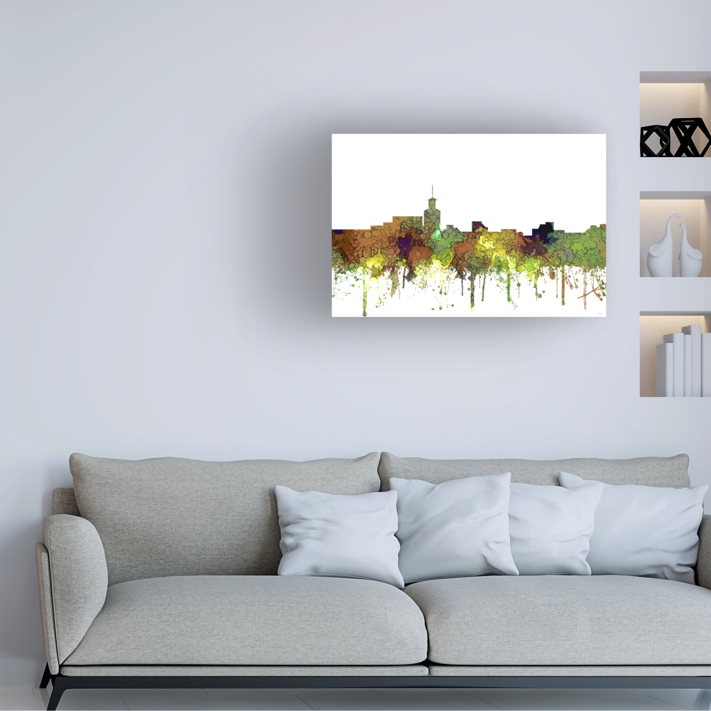 Marlene Watson 'Santa Fe New Mexico Skyline Safari Buff' Canvas Art