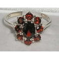 thumbnail image 3 of LBG British Made 18k White Gold Natural Garnet Womens Statement Ring - 33 size options - Size 4, 3 of 6