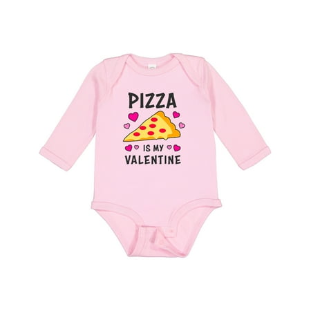 

Inktastic Pizza is My Valentine with Hearts Gift Baby Boy or Baby Girl Long Sleeve Bodysuit