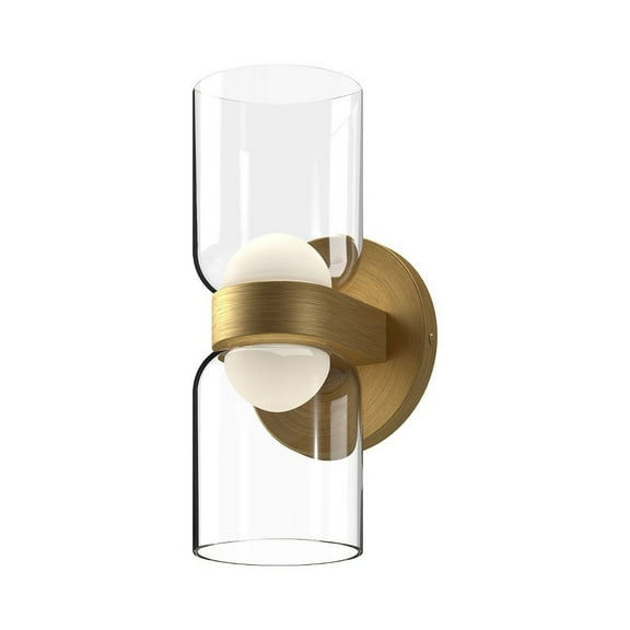 WS52511-BG/CL-Kuzco Lighting-Cedar - 11W LED Wall Sconce-10.75 Inches Tall and 4 Inches Wide-Brushed Gold Finish