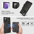 thumbnail image 3 of Allytechgroup Detachable Cards Holder Case for Samsung Galaxy Note 20, RFID Blocking 2 In 1 Wallet PU Leather Case with Stand Compatible with Magsafe Shockproof Cover for Galaxy Note 20, Black, 3 of 5