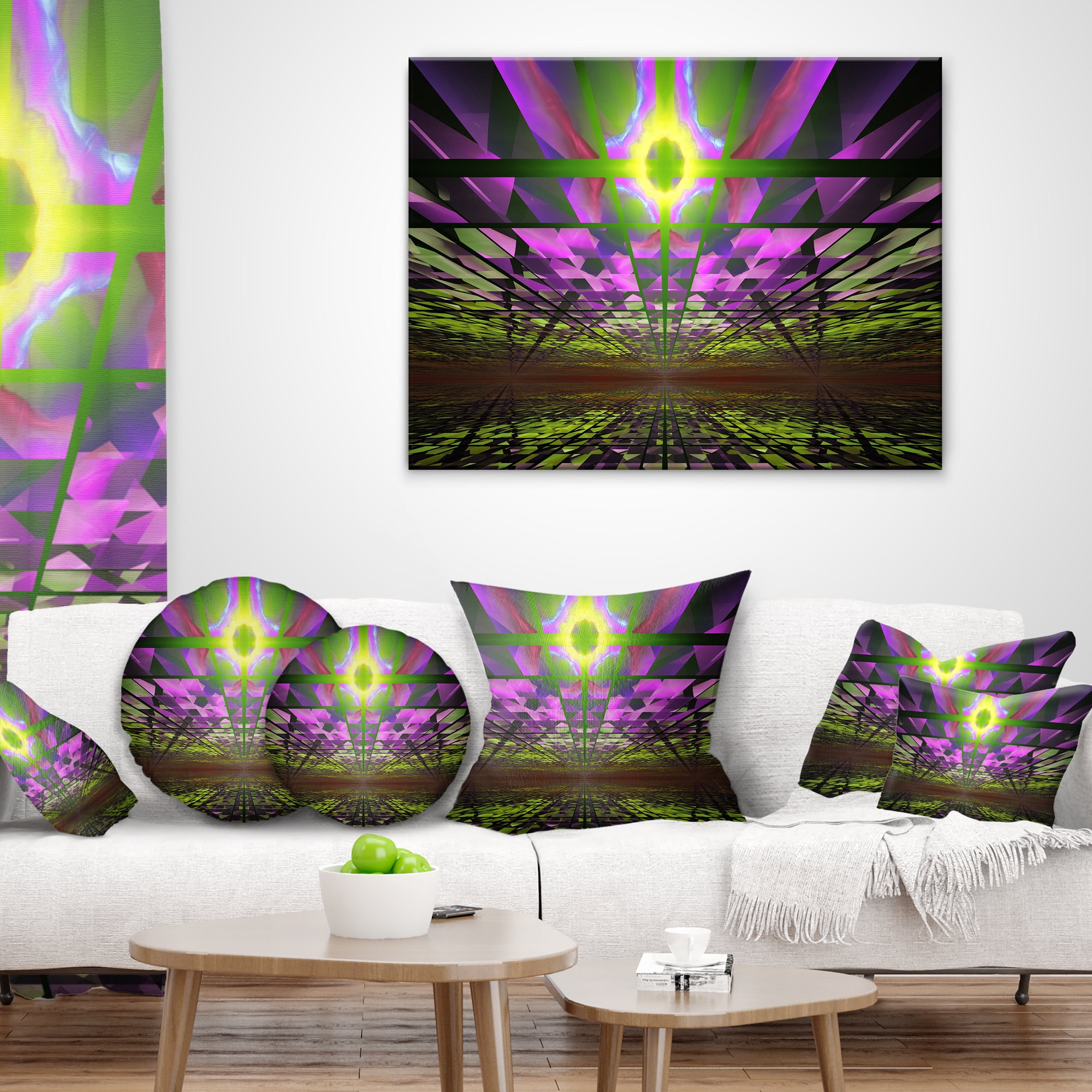Designart Fractal Cosmic Apocalypse - Abstract Throw Pillow - 18x18