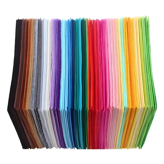 CCOCC Craft Felt Sheets Nonwoven Fabric Assorted Color Children Craft Work 40Pcs 5.9x5.9x0.08in