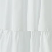 Curtainworks Flounced Indoor Single Curtain Panel, Polyester, Light Filtering, Poletop, White, 42 x 63, Adult