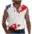 thumbnail image 3 of BiZtdJrK Mens 4th of July Shirts Casual Lapel Patriotic Tank Top Independence Day Button Down Sleeveless Tops Vacation Vest with Pockets White XXXL, 3 of 6