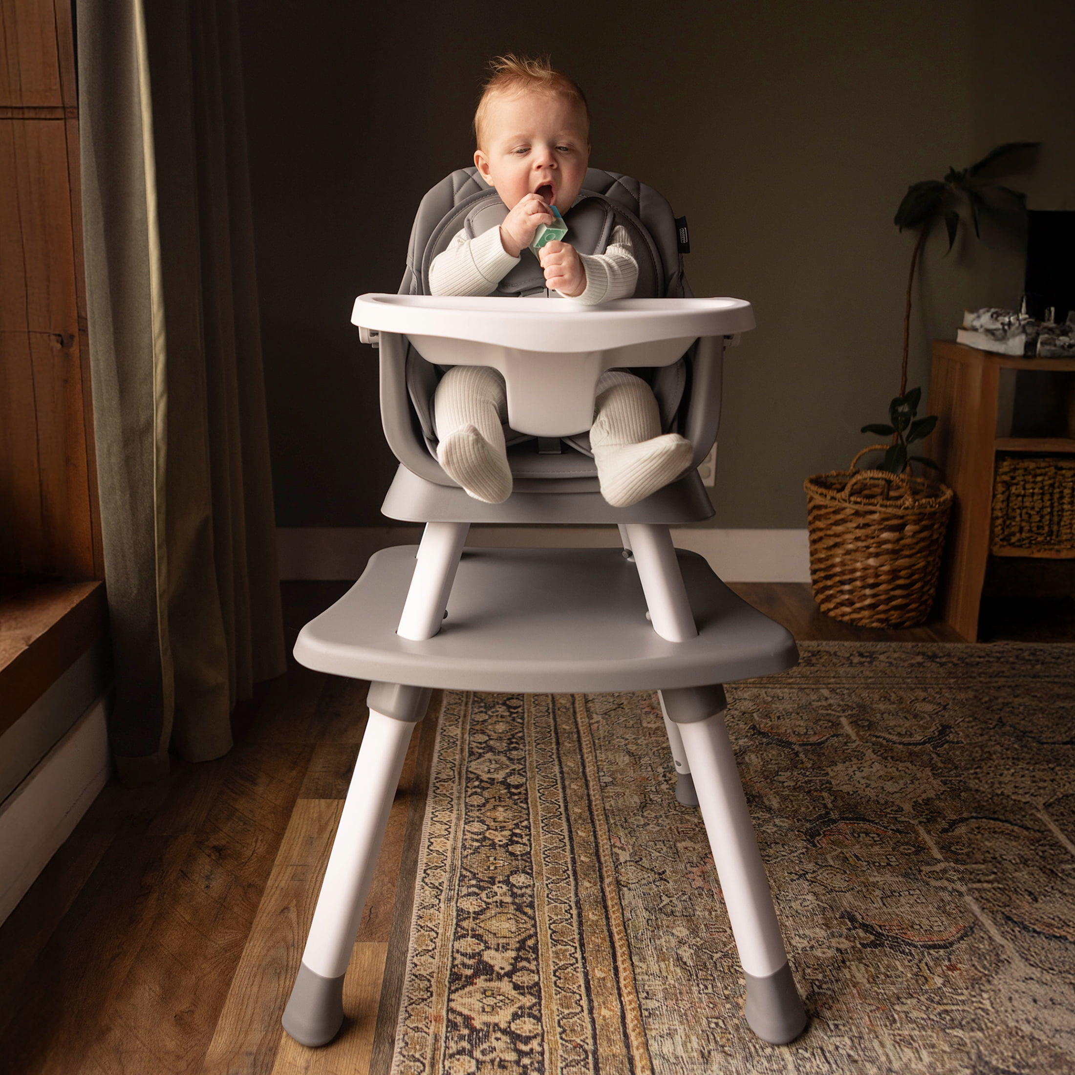 HARPPA 8 in 1 Baby High Chair, Convertible Highchair for Babies and Toddlers, Gray