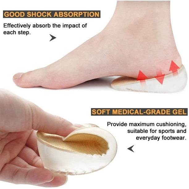 2 Pairs Gel Height Increase Insole, Invisible Heel Lift Inserts, Elastic  Shock Absorption Pads 3 Heights for Women, 3.5CM 