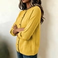 thumbnail image 4 of cocolona Womens Solid Color Sweater Cardigan Button Down Crew Neck Plus Size Knit Cardigan Loose Casual Soft Basic Sweater Sizes XS-4XL, 4 of 6