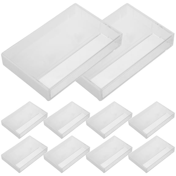 Hemoton 10pcs Retro Cassette Tape Storage Box Plastic Music Casette Box Organizer Audio Cassette Storage Products For Protecting Tapes