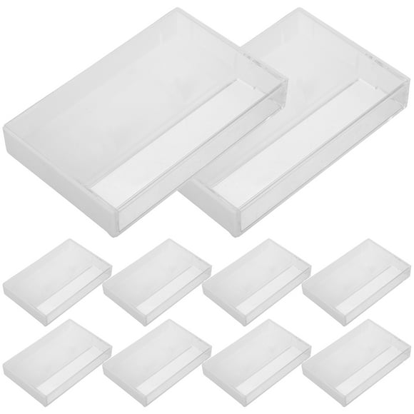 SHISUYAN 10pcs Vintage Cassette Tape Protector For Audio Storage Clear Plastic Cassette Tape Cases For Travel Blank Voice Recording Cassette Tape Holder