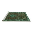 thumbnail image 2 of Ahgly Company Machine Washable Indoor Round Persian Turquoise Blue Traditional Area Rugs, 7' Round, 2 of 4