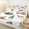 thumbnail image 3 of Castle Fairy Teens Fox Deer Rabbit 3pcs Twin Sheet Sets,Happy Camping Twin Fitted Sheet,Jungle Animal Breathable Flat Sheet,Lightweight Room Decor, 3 of 7