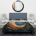 thumbnail image 3 of Designart "Orange Teal Abstract VORTEXs II" Abstract Spirals Bedding Covert Set - Transitional Orange Abstract Bed Set With 2 Shams, 3 of 6