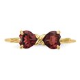 thumbnail image 4 of 14k Yellow Gold Garnet Bow Ring Birthstone January, 4 of 9