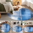 thumbnail image 6 of Blue Grey Ombre Large Area Rugs for Bedroom Living Room, Soft Non Slip Carpet Bedside Rug, Abstract Art Oil Painting Modern Round Floor Cover Kitchen Accent Rug 3.3' for Dining Room/Office, 6 of 9