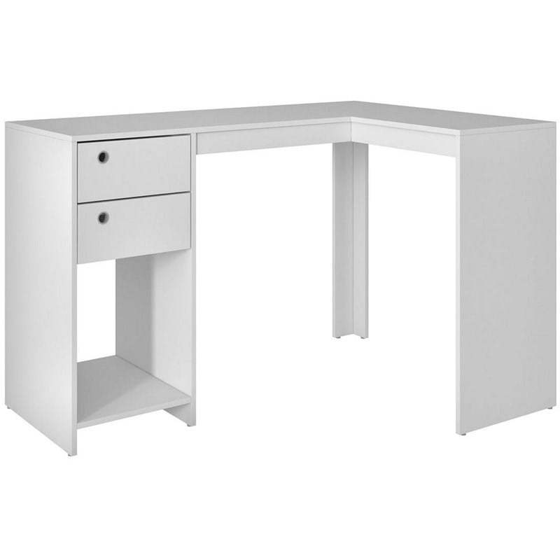 Bowery Hill Transitional Wood Corner Computer Desk In White - Walmart.com