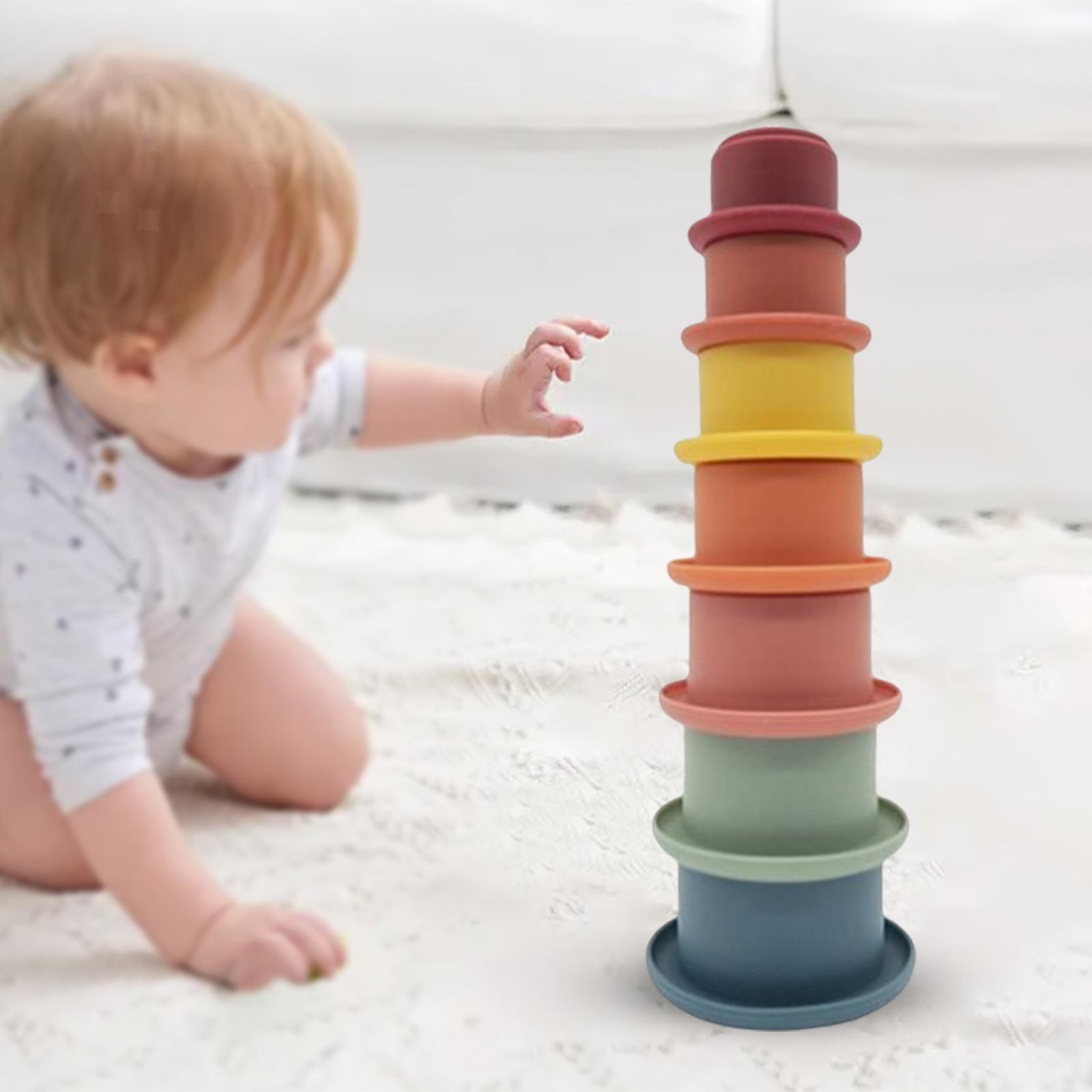 7X Stacking Cups Toy Montessori Nesting Cups Stack Up Cup For Children