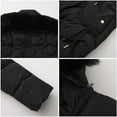 thumbnail image 4 of jtjvou Winter Coats for Women Trendy Warm Thicken Waterproof Mid Length Puffer Jacket Hooded Quilted Parka Trench Outerwear Black L, 4 of 6