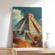 thumbnail image 2 of Lienzo acuarela paisaje costero de Cabo San Lucas, rocas arrecife, playa dorada y casas blancas con tejados naranjas, decoración turística mexicana para sala y dormitorio., 2 of 5