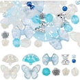 thumbnail image 2 of Resin Charms Flatback Beads Charms 3D ABS Plastic Pearl Beads Flower Petal Charms Bowknot Butterfly Cabochon Charm Bear Flatbacks for Jewelry Making Kits Scrapbooking Embellishment, 2 of 10