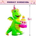 thumbnail image 6 of DomKom 6 ft Prelit Birthday Dinosaur Cake Yard Inflatable Decorations, 6 of 8