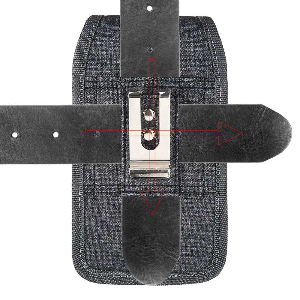 Luxmo Pro Series for Samsung Galaxy S21 FE Belt Holster (Vertical Nylon Rugged Fabric Phone Holder Pouch Carrying Case) with Touch Tool - Dark Grey - image 4 of 9