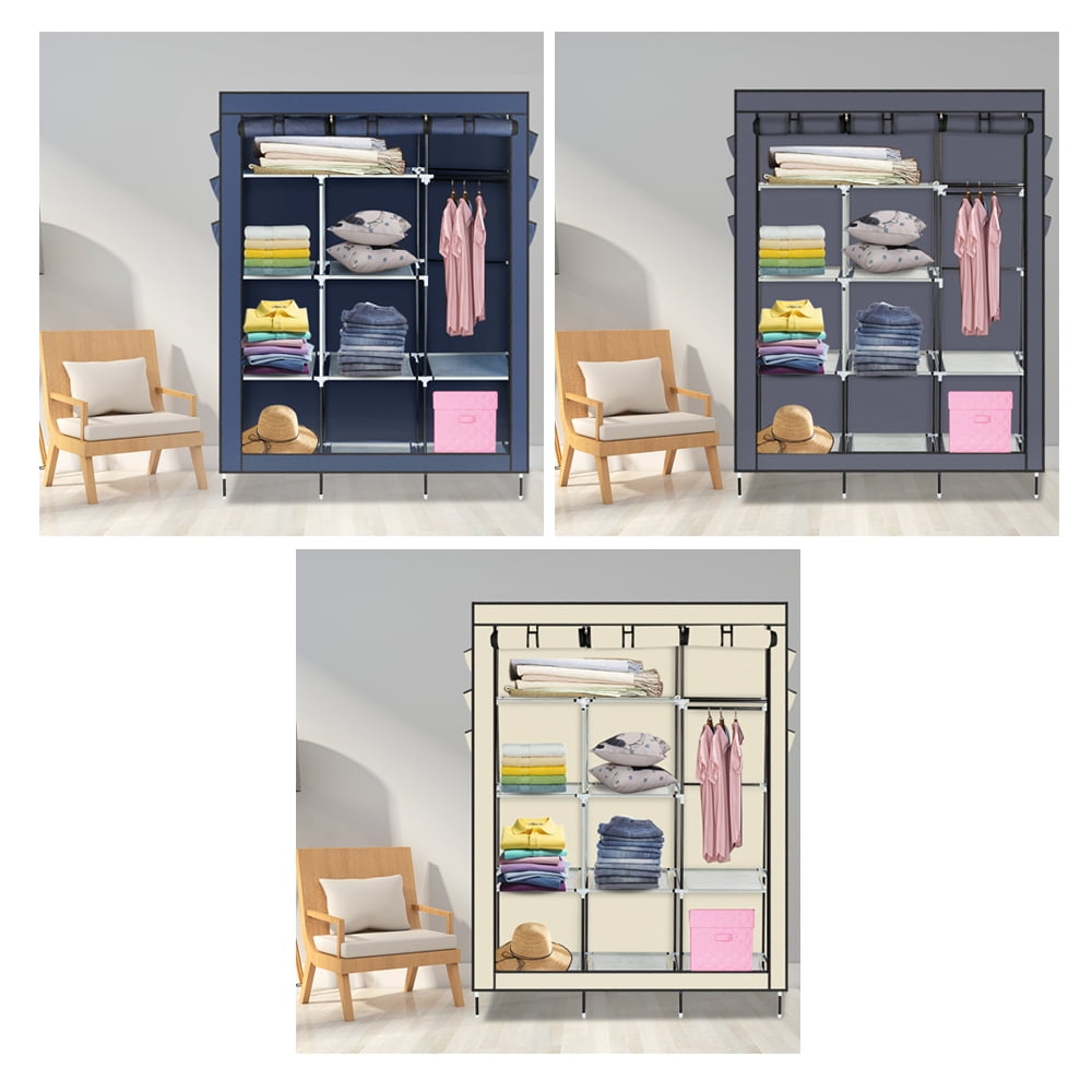 Kepooman 69" High-leg Non-woven Fabric Cloth Wardrobe Organizer, Dark Blue Kepooman 69" High-leg Non-woven Fabric Cloth Wardrobe Organizer, Dark Blue