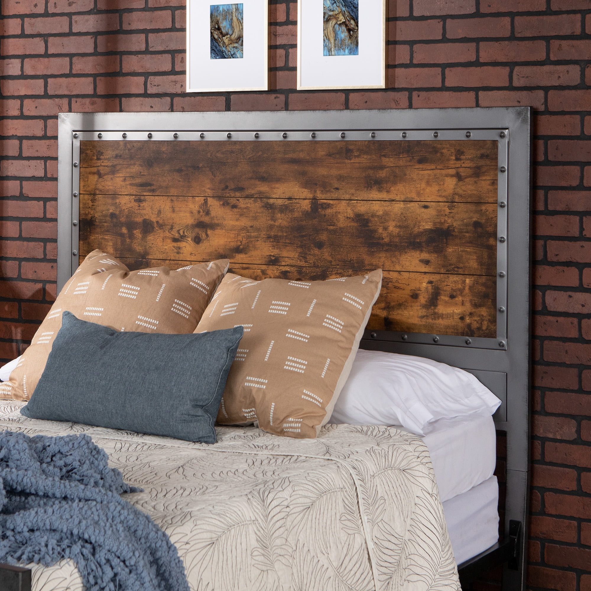 Santiago Riveted Plank Queen Size Headboard by River Street Designs