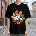 thumbnail image 3 of Black T Shirts for Men, Go Slow Fruits, Graphic Mens Graphic Tees, 24936619,S, 3 of 8