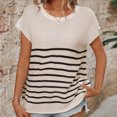 thumbnail image 5 of cfhntfmh Short Sleeve Tops for Women Casual Print Round Neck Loose T-Shirts Summer Knit Fashion Shirts, 5 of 6