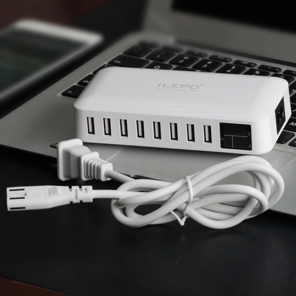 8 Ports Smart USB Charger 40W 8A Multi Port USB Hub with LCD
