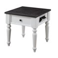 thumbnail image 6 of Wallace & Bay Maddox Dark Mocha & Antique White 24" 1-Drawer End Table W/Charging Station with One Drawer, Solid Plank Top, And Turned Legs, 6 of 6