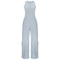 thumbnail image 6 of Uaswgudfs Womens One Piece Jumpsuits Sleeveless Wide Leg Jumpsuit Dressy Loose Overalls Vacation Outfits Mint Green L, 6 of 9