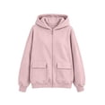 thumbnail image 4 of Hauaitttt Lady Zip up Hooded Sweatshirt with Loose and Casual Long Sleeves and Jacket Style Hoodie Female Small Sweatshirts Light Weight Zip up Hoodie Women Hooded Sweat Shirt for Women Snap Front, 4 of 4