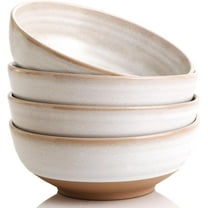 Handmade Ceramic Bowl Set of 4, 28oz - Ideal for Soup, Salad, Cereal, and Rice - Microwave Safe, Durable Clay Dishes - 6.3in