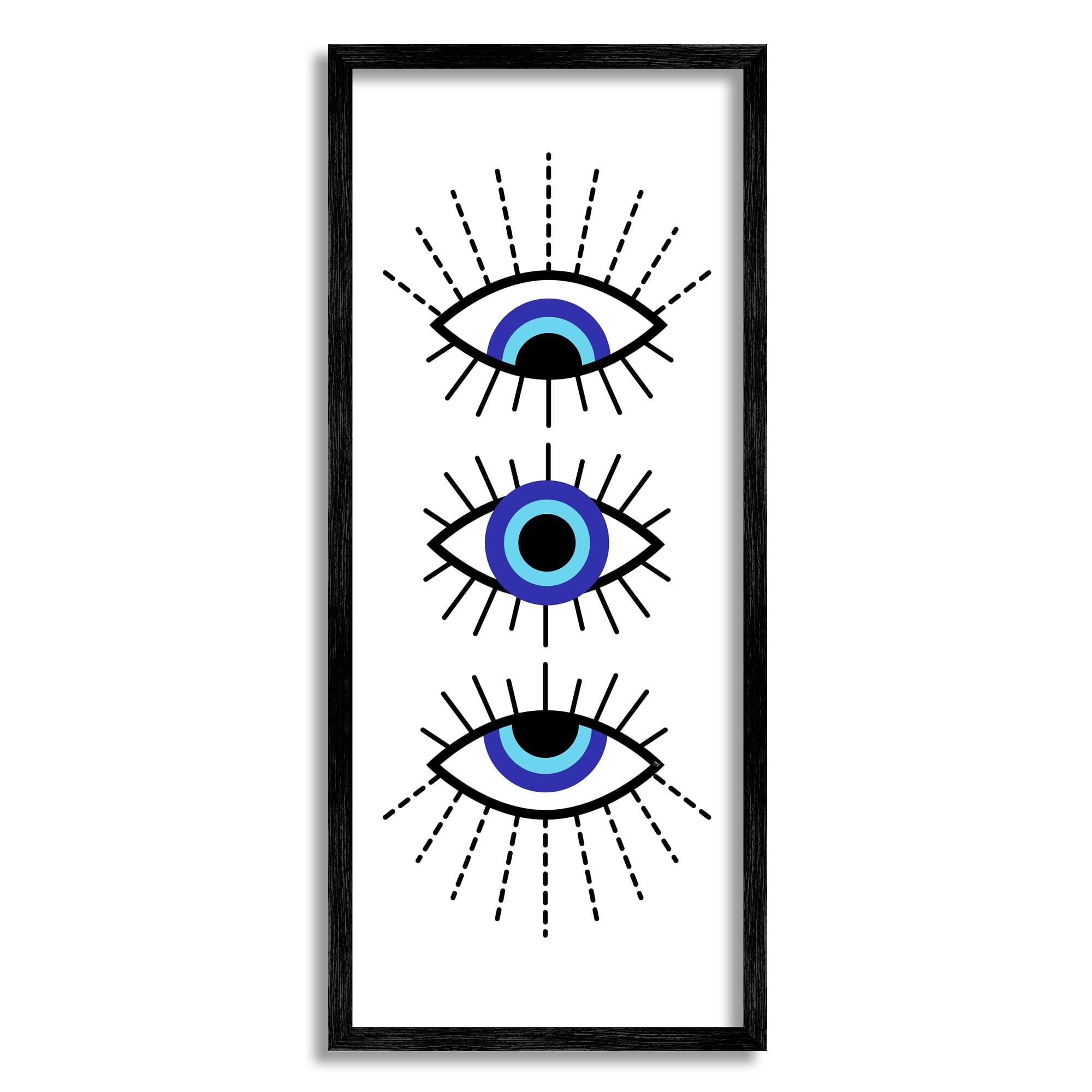 Stupell Industries Sacred Evil Eye Geometric Iris Patterned Eyelashes,10 x 24, Design by Martina Pavlova