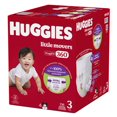 thumbnail image 2 of Huggies Little Movers HuggFit 360° Baby Diapers with 360° Waistband, Size 3-7, Count 136-70, 2 of 8