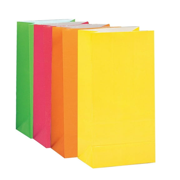 Paper Luminary & Party Bags, 10 x 5 in, Neon, 10ct