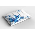 thumbnail image 2 of Ambesonne Blue Pillow Sham 2 Pack, Insect Wooden Timber, 30"x20", Grey White Blue, 2 of 3