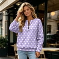 thumbnail image 5 of Women's Polka Dot Quarter Zip Sweatshirt Long Sleeve Casual Pullover Top for Fall Soft Relaxed Fit Sweatshirt, 5 of 6
