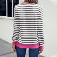 thumbnail image 4 of thefmos Women's Fall Winter Striped Long Sleeve V Neck Pullover Tops Dressy Casual Blouses Loose Cute Shirts Vacation Fashion Clothes, Dark Gray XL, 4 of 6