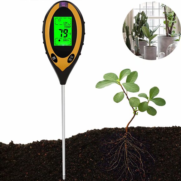 4-en-1 Humidimètre de Sol, Humidité du Sol / Lumière / pH Testeur Kits de Testeur d'Outils de Jardinage pour le Jardinage, l'Agriculture, l'Intérieur et l'Extérieur